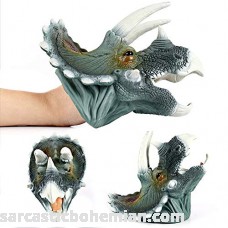 Aobiny Hand Puppets Role Play Toy Dinosaur Hand Puppets Role Play Realistic Dilophosaurus Rex Head Gloves Soft Toy Green Green B07KFH8NBY